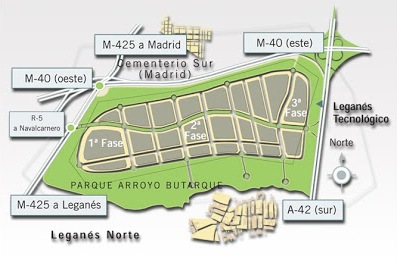 Mapa acceso al Parque Tecnológico Leganés